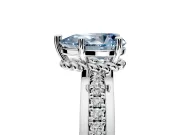 Solitaire Engagement Ring Setting for Fancy Blue Pear-Shaped Center with Raised Channel Band and Prong Head in White Gold
