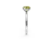 Solitaire Engagement Ring Setting for Fancy Yellow Round Cut Center with Plain Band, Open Basket and Prong Head in Platinum
