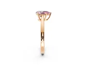 Solitaire Engagement Ring Setting for Fancy Pink Pear-Shaped Center with Open Cathedral Shoulders and Prong Head in Rose Gold