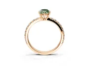 Solitaire Engagement Ring Setting for Fancy Green Marquise Center with Large Accent Band and Prong Head in Rose Gold