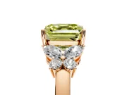 Solitaire Engagement Ring Setting for Fancy Yellow Asscher Cut Center with Marquise Flower Shoulders and Prong Head in Rose Gold