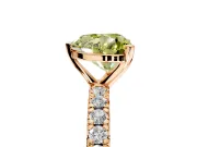 Solitaire Engagement Ring Setting for Fancy Yellow Heart-Shaped Center with Shared-Prong Accents and Prong Head in Rose Gold