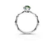 Solitaire Engagement Ring Setting for Fancy Green Marquise Center with Bamboo Band and Prong Head in Sterling Silver