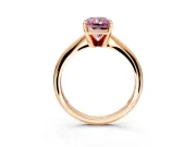 Solitaire Engagement Ring Setting for Fancy Pink Radiant Cut Center with Knife Ridge Band and Claw Prong Head in Rose Gold