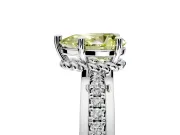 Solitaire Engagement Ring Setting for Fancy Yellow Pear-Shaped Center with Raised Channel Band and Prong Head in Platinum