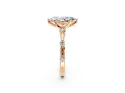 Solitaire Engagement Ring Setting for Marquise Center with Bezel Station Band and Prong Head in Rose Gold