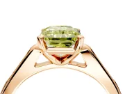 Solitaire Engagement Ring Setting for Fancy Yellow Radiant Cut Center with Channel Accents and Prong Head in Rose Gold