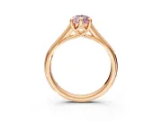 Solitaire Engagement Ring Setting for Fancy Pink Pear-Shaped Center with Cathedral Band and Prong Head in Rose Gold